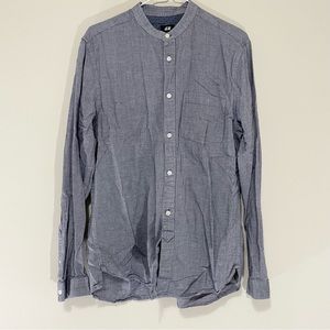 H&M Chambray 100% Cotton Button Down Shirt Size M